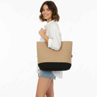 Norwena Beach Tote | Jute & Cotton Canvas